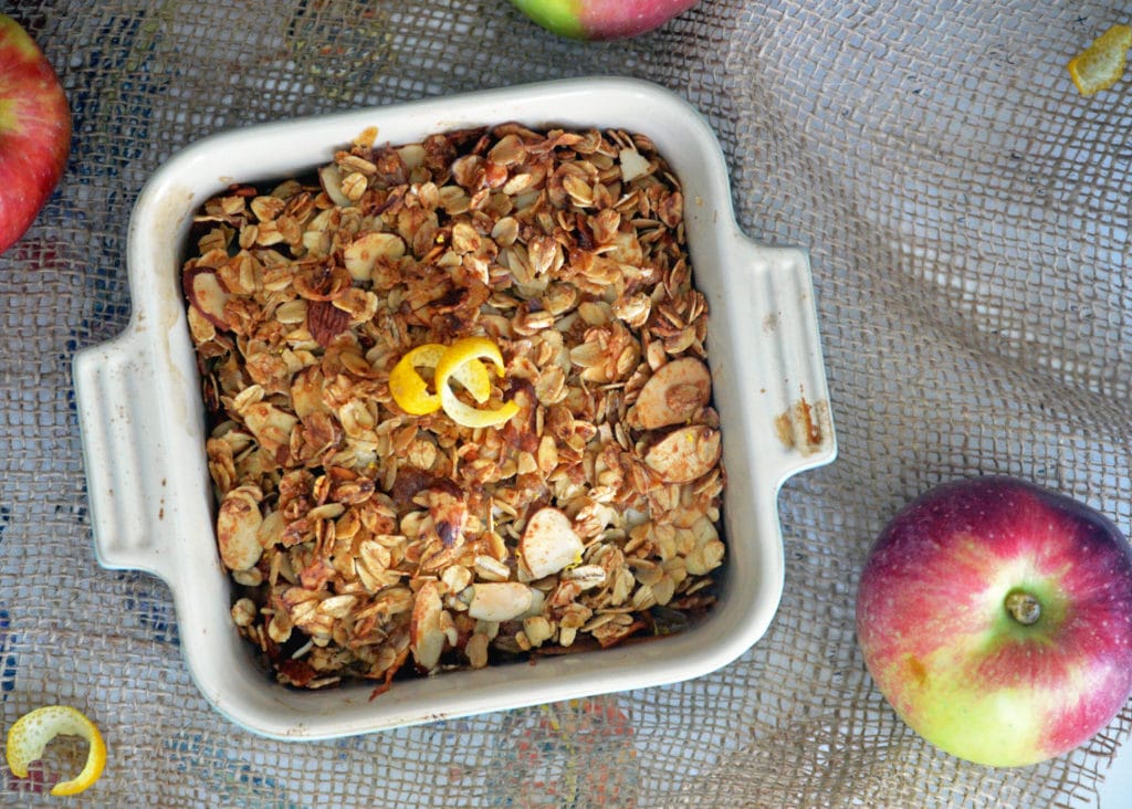 Recipe for healthier apple & pear crisp. Vegan & Gluten-free