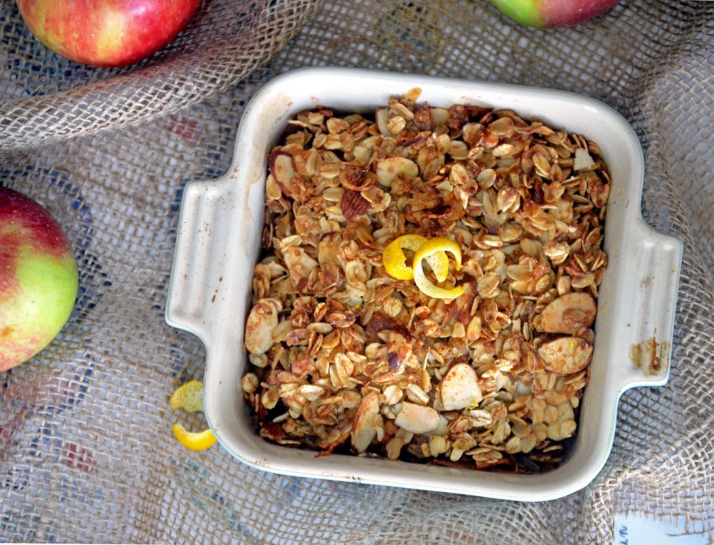 Recipe for healthier apple & pear crisp. Vegan & Gluten-free