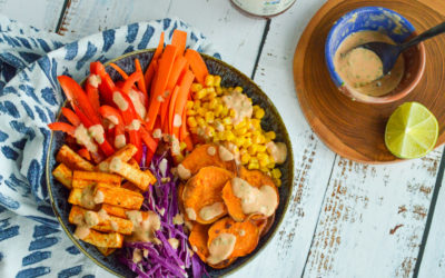 Easy BBQ Tofu Salad Bowl