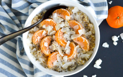 Creamy Coconut Milk Steel Cut Oatmeal with Clementines