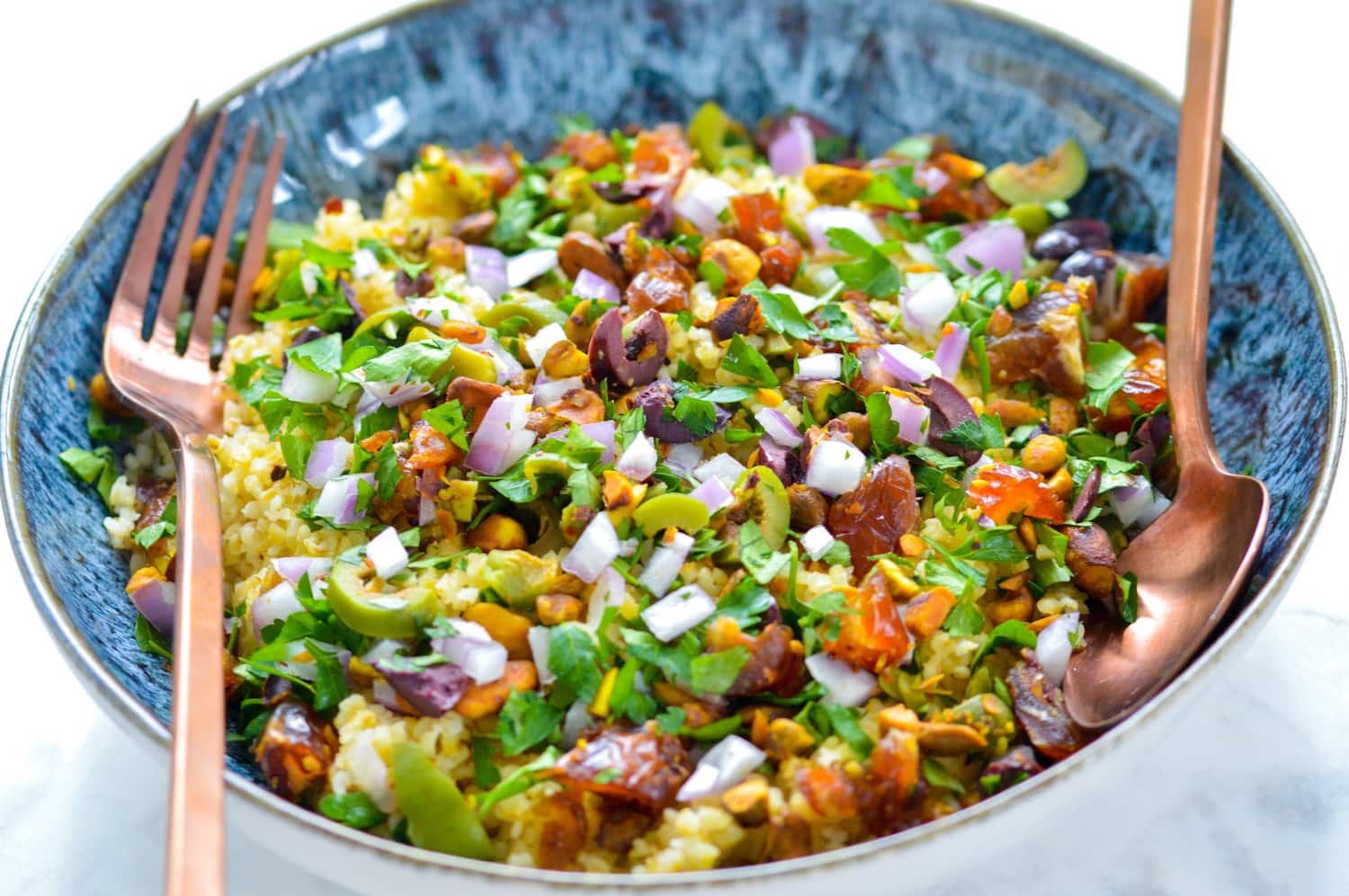 Vegan Mediterranean Bulgur Wheat Salad