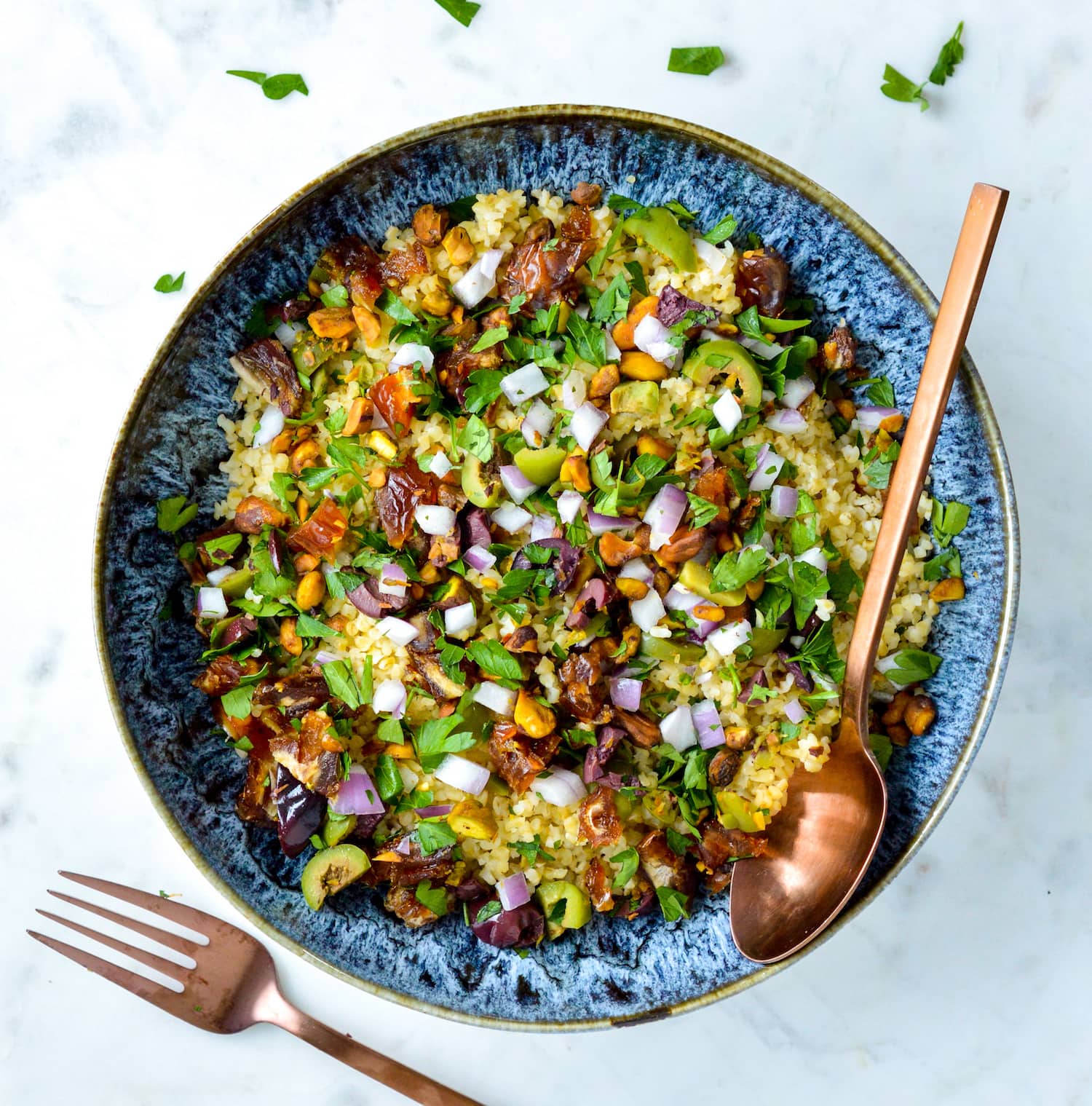 Vegan Mediterranean Bulgur Wheat Salad