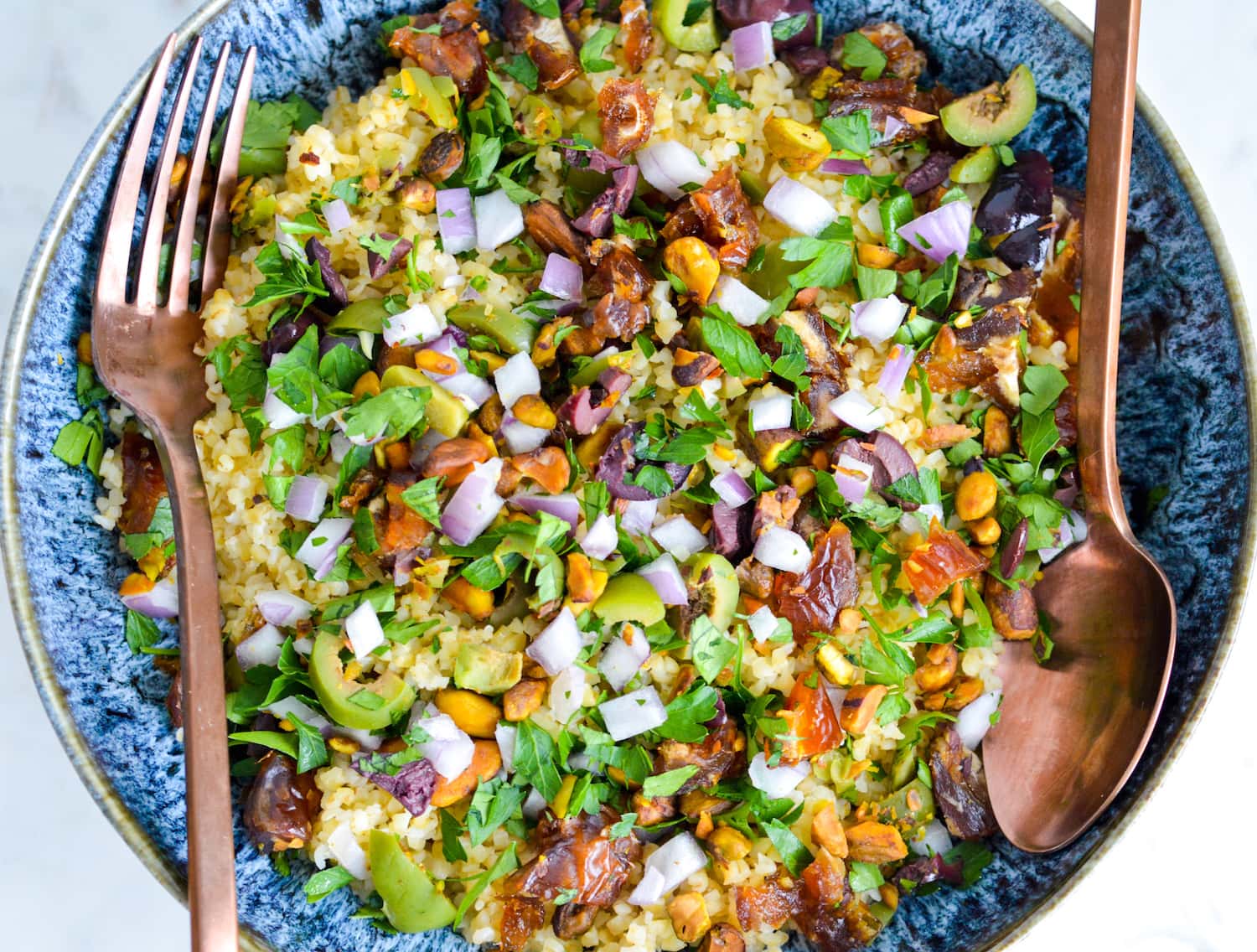 Vegan Mediterranean Bulgur Wheat Salad