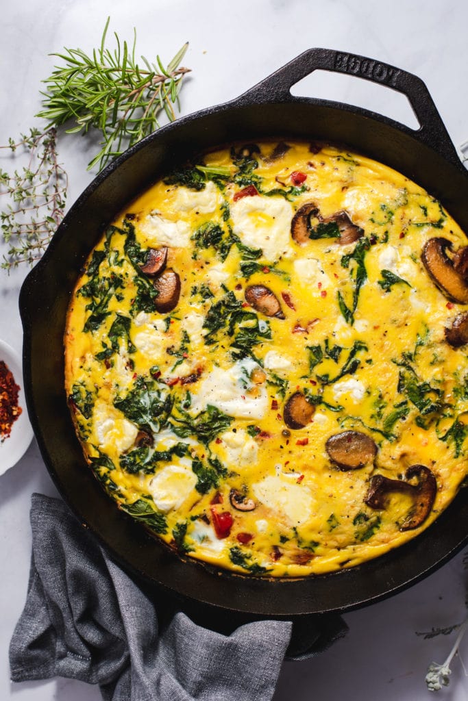 mushroom goat cheese frittata