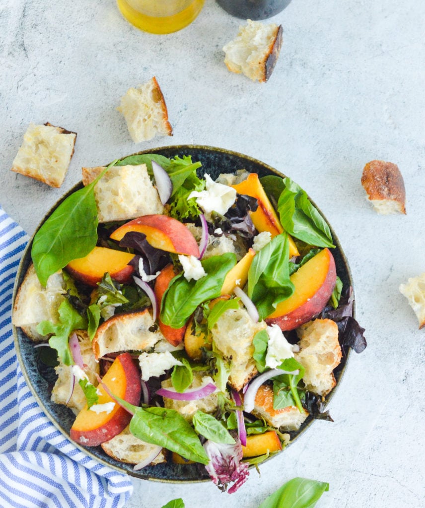 Peach Panzanella Salad
