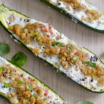 zucchini stuffed with ricotta and sun dried tomato