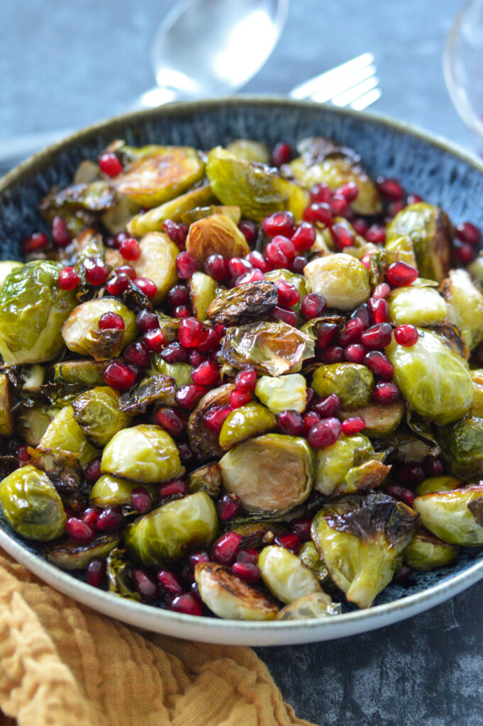 Roasted Bruseels Sprouts with Pomegranate Seeds