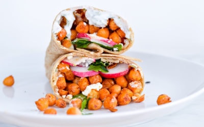 Spiced Chickpea Wrap with Lemon Dill Yogurt Sauce