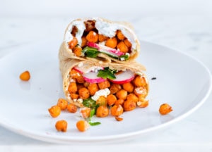 Vegetarian chickpea wrap