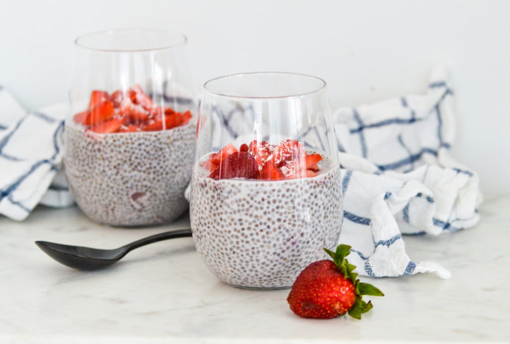 strawberries & cream chia seed pudding recipe
