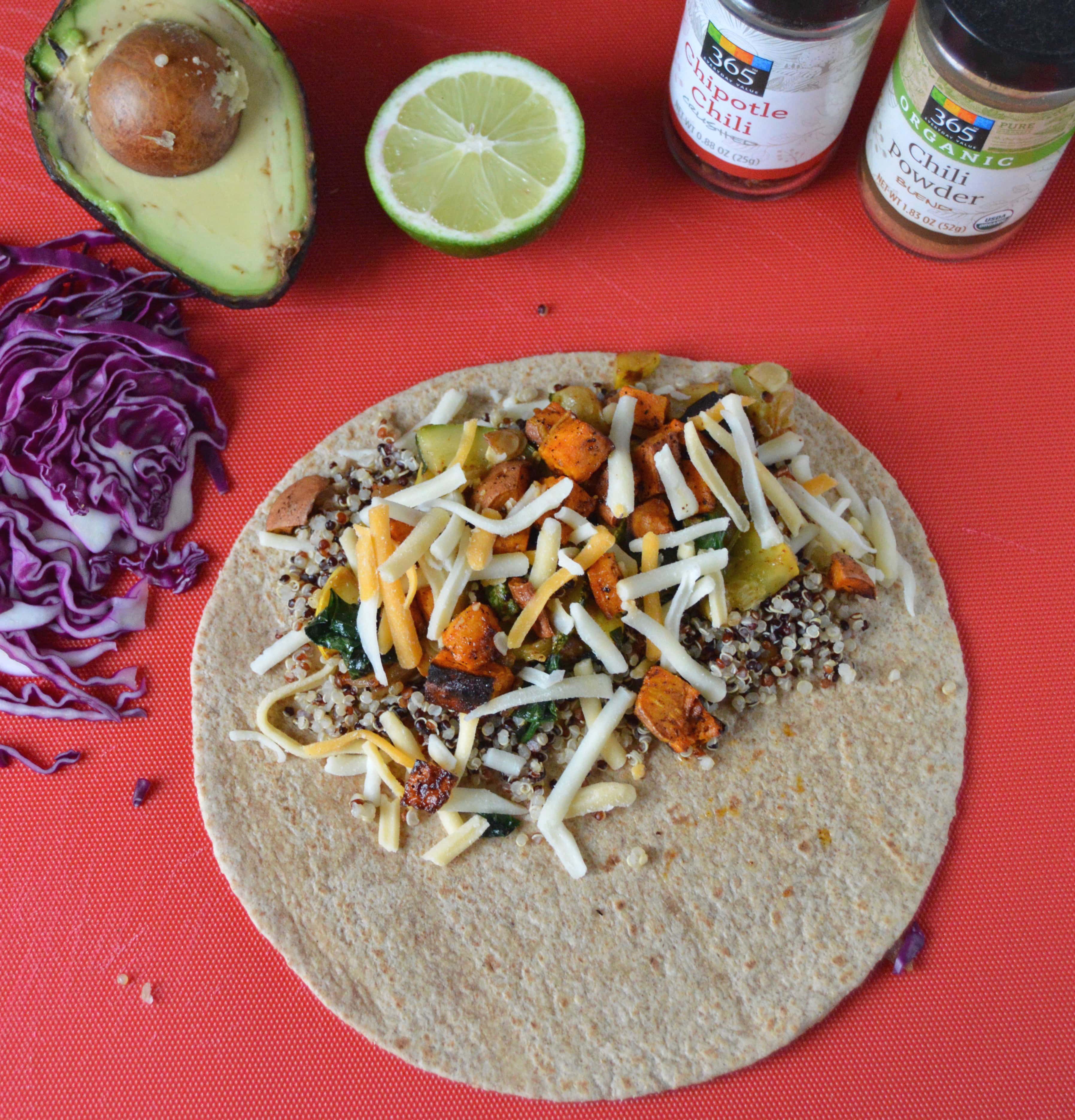 Veggie Quesadilla before