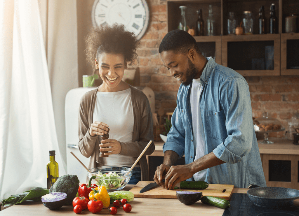 family cooking together